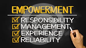 Empowerment concept: responsibility management experience reliab