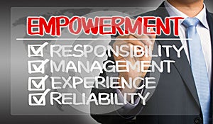 Empowerment concept: responsibility management experience reliab