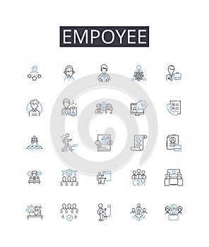Empoyee line icons collection. Achievements, Advancement, Ambition, Career, Development, Direction, Elevation vector and
