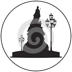 Empress Catherine II the Great monument vector icon