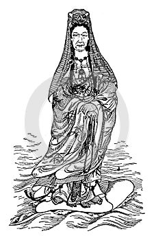 Empress Dowager of China, vintage illustration photo