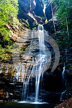 The Empress Falls on the Valley of Waters walk at Wentworth Falls New South Wales Australia on 2nd August 2019