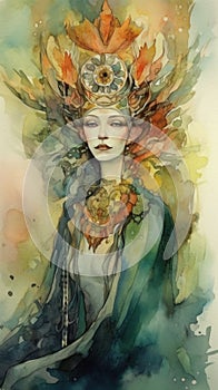 The Empress. Major Arcana Tarot Card created with generative AI technology