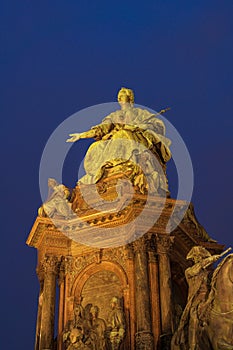 Empress Maria Theresia monument 1888 at Maria-Theresien-Platz at night, Vienna, Austria