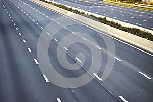 Empty 8-lane highway due to road and bridge works