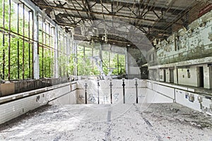 Empty abandoned pool in Pripyat