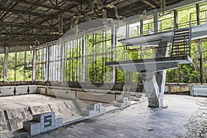 Empty abandoned pool in Pripyat