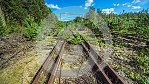 Empty and abandoned railway station