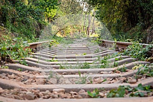 Empty abandoned railway track