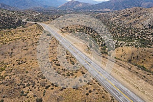 Empty Desert Road in Mojave of California photo