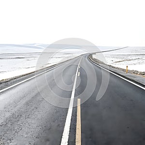 Empty Abstract Highway Road Isolated on White Background