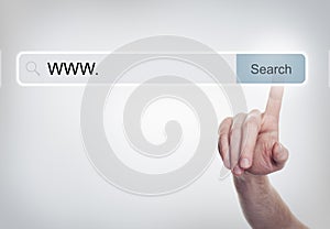 Empty Address Bar and Pointing Hand, Internet Surfing the Web