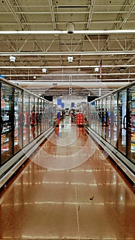 Empty aile at the grocery  store photo