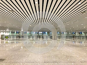 Empty airport boarding halls