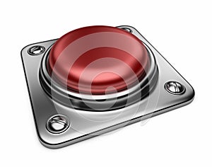 Empty alarm red button. 3D Icon