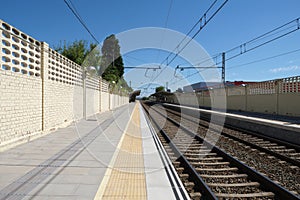 Empty Alcala de Henares Universidad railway station