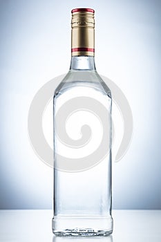 Empty alcohol glass bottle