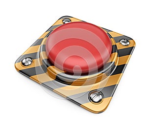 Empty alert red button. 3D Icon