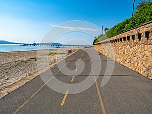 A empty alley near beach in Burgas, Bulgaria