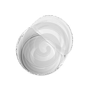 Empty aluminum can on white background