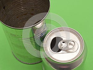 Empty aluminum and metal can