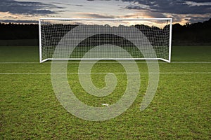 Empty amateur football goal posts