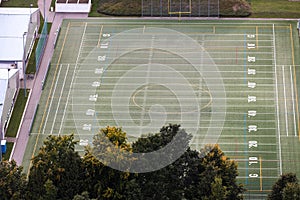 empty american football field from above