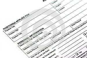 Empty application form