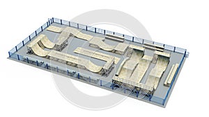 Empty area for inline skating