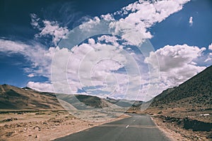 empty asphalt mountain road in Indian Himalayas,