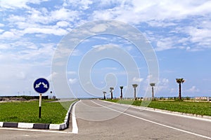 Empty asphalt road on Black Sea