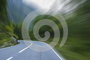 Empty asphalt road in the mountains