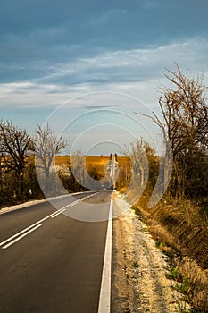 The empty asphalt road