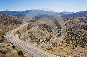 Empty Road in California Mojave Desert photo