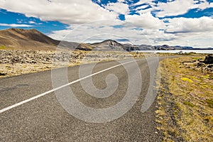 Empty asphalt route - Iceland.