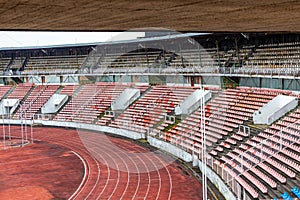 empty athletic stadium during lockdown due to coronavirus