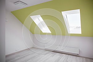 Empty attic room