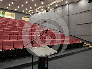 Empty Auditorium with Podium/Rostrum