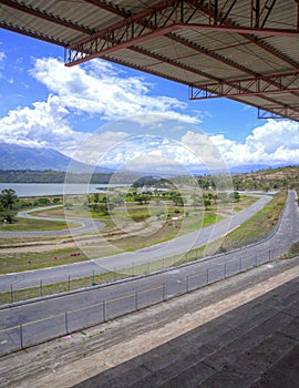 Empty auto race track