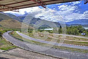 Empty auto race track