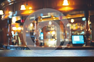 Empty bar counter