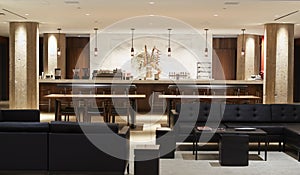Empty bar lounge area in a modern business premises photo