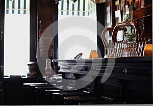 Empty bar stools photo