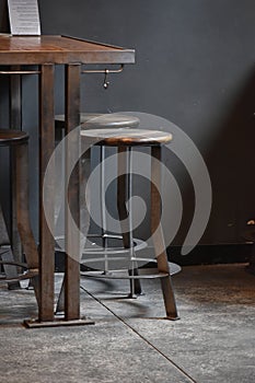 Empty Bar Stools Pulled Up to the Table