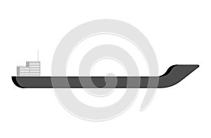 Empty barge isolated. Cargo ship Vector illustration.
