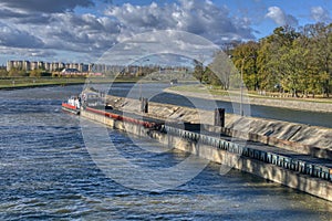 Empty barge for transporting coal