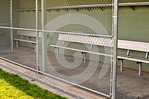 Empty Baseball Dugout