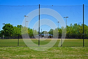 Empty Baseball Field Closed during Coronavirus Pandemic