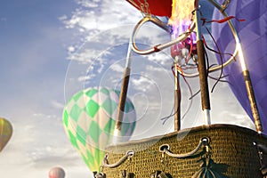 Empty basket hot air balloon. ready for photomanipulation