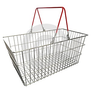 Empty basket with red rubberized handles